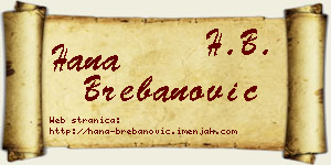Hana Brebanović vizit kartica
